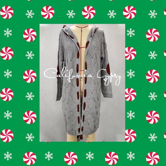 Knit Ribbon Hooded Cardigan Sweater - Picture 7 of 16